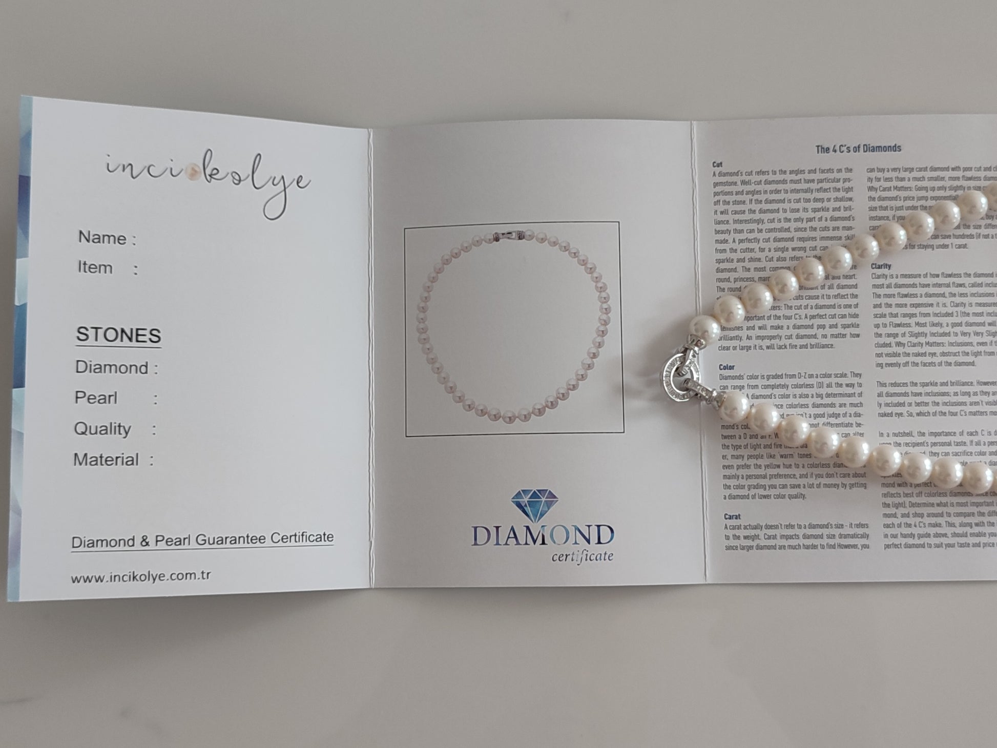 sertifikalı inci