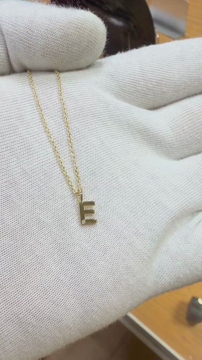 14K Altın Pırlantalı Harf Kolye Ucu – Minimal Kişiye Özel Altın Harf Kolye