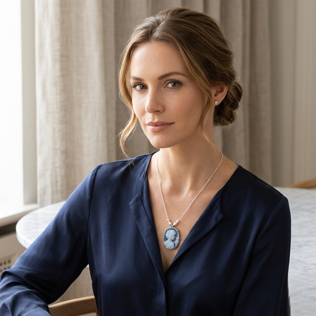 vintage altın cameo kolye